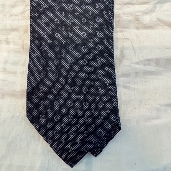 New Men's Grey Louis Vuitton Monogram Tie - Picture 1 of 3